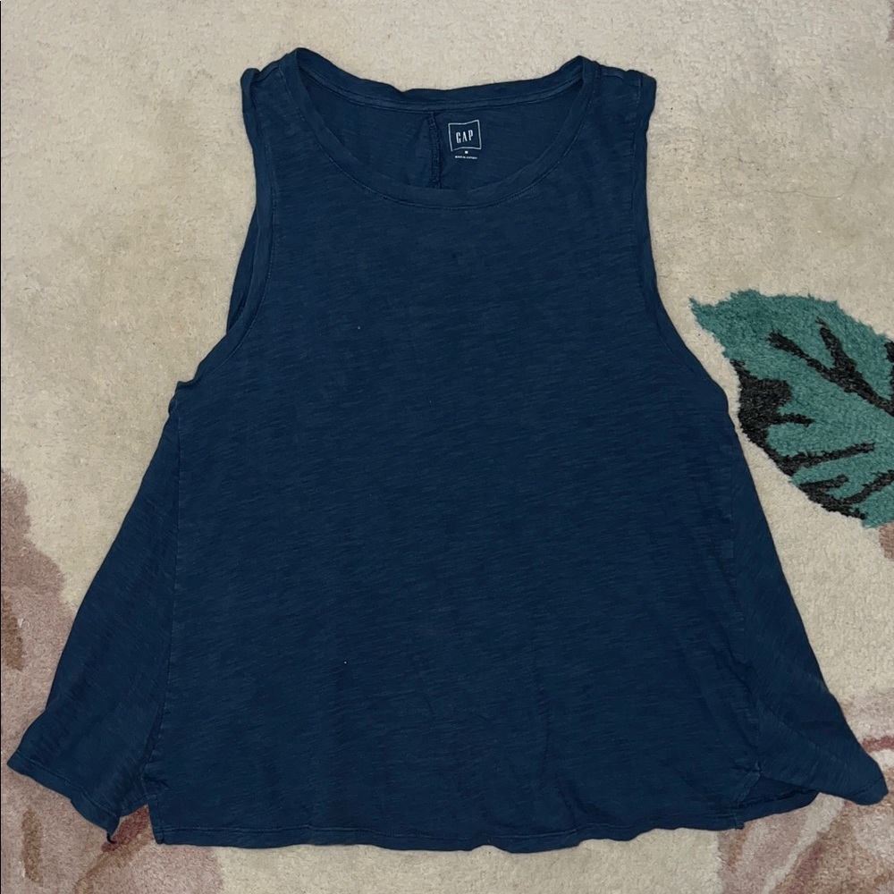 GAP Women's Deep Blue Flowy Muscle Tank Top